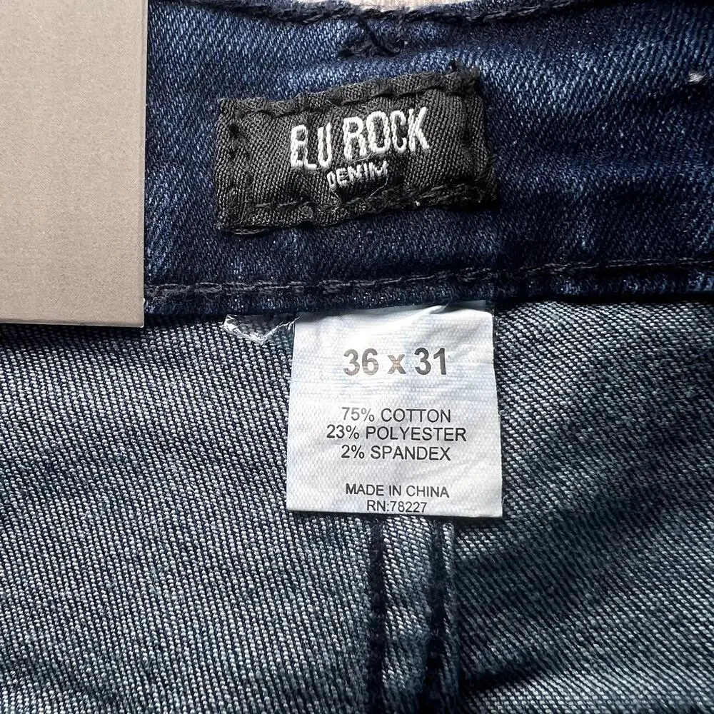 BLU ROCK Mens Dark Wash Denim Jeans NWT